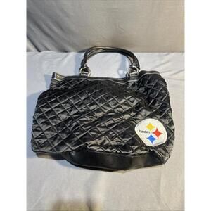 black quilted Pittsburgh Steelers tote bag purse by Littlearth ProFANity#360